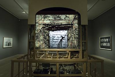 Installation view of Black Box by William Kentridge