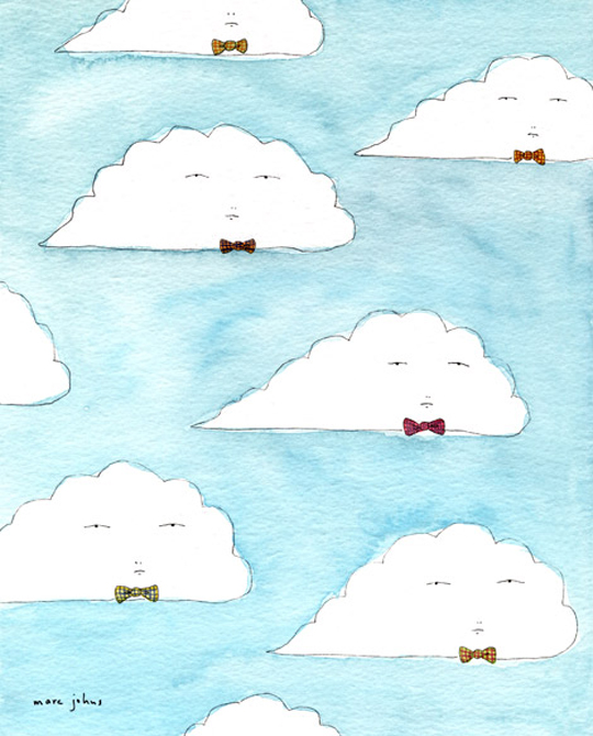 Clouds with Bow Ties by Marc Johns