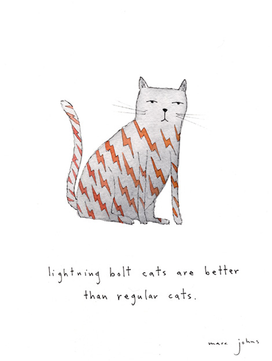 Lightening Bolt Cats are Better by Marc Johns