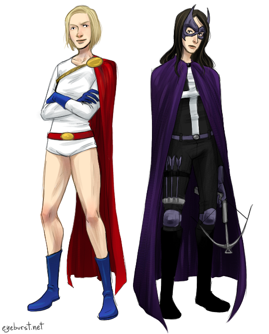 Power Girl and Huntress by Alex Law