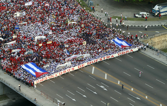 May Day march to Revolution Square in Havana, Cuba, Wednesday, May 1, 2013. AP / Ismael Francisco