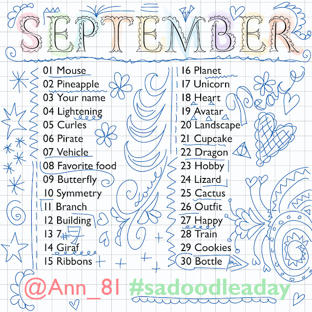 Doodle a Day: September from Studio Ann. All text is transcribed below the image.